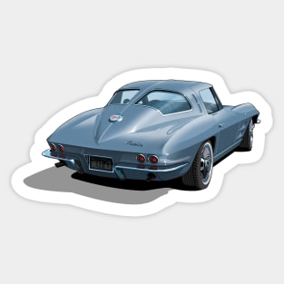 1963 Corvette in light blue Sticker